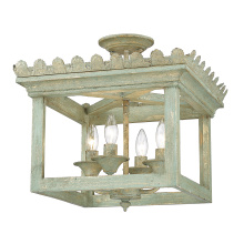 Golden Canada 0838-SF VS - Golden Lighting Finley 4-light Semi-Flush Mount in Vintage Sage